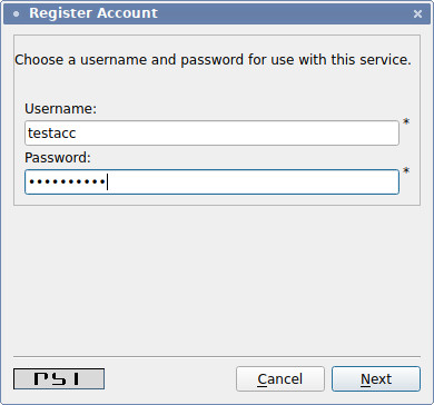 Step 5. Typing username and password for Jabber/XMPP account