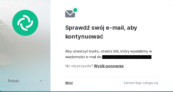 Krok 5. Wysłany mail aktywacyjny